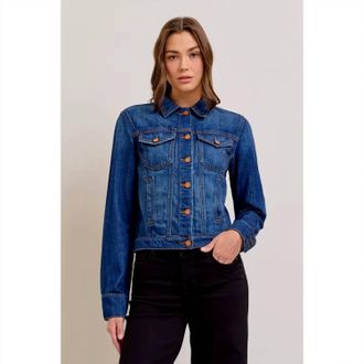 Hidden Jeans Classic Fitted Trucker Jacket In Dark Wash