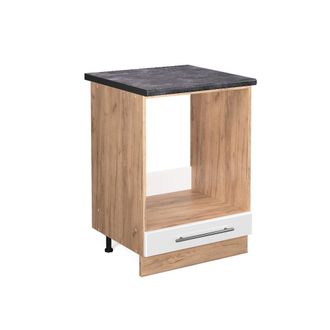 Vicco Armario Para Horno Empotrado Fame-line, Blanco Alto Brillo, 60 Cm, Et Antracita, Vicco