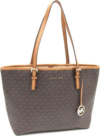Michael Kors Dark Brown Light Brown Pvc Leather Tote Bag (Pre-Owned)