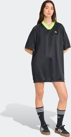 adidas Shirtkleid ADIDAS ORIGINALS JACQUARD DRESS, Damen, Gr. XL, N-Gr, gr&uuml;n (schwarz, signal gr&uuml;n), Obermaterial: 100% Polyester, Kleider Shirtkleid, sportl