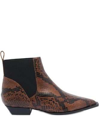 Ángel Alarcón snakeskin pointed-toe ankle boots - Brown