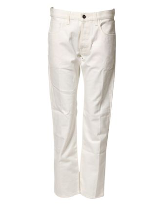 Fortela Cotton Straight blue Mid Waist Trouser Womens Jeans (Pre-Owned)