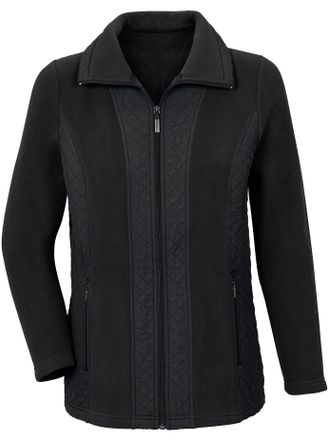 Casual Looks Fleecejacke CASUAL LOOKS, Damen, Gr. 36, schwarz, 100% Polyester, unifarben, figurumspielend, Jacken Fleecejacke