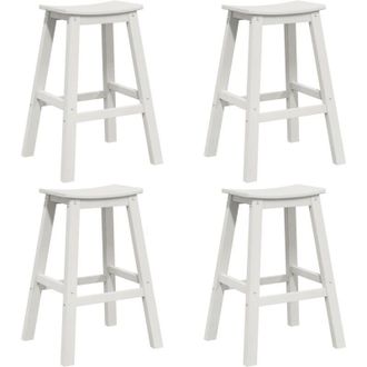 vidaXL Juego De Bar En El Jard&iacute;n 4 Pcs Blanco Hdpe Vidaxl