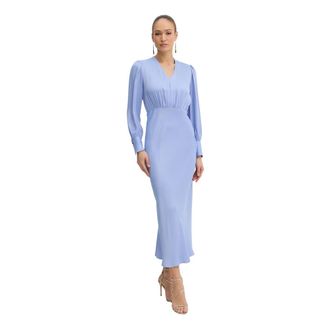Twinset Dames, Jurken, Blauw, Maat: XS Satijn