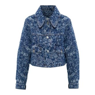 Ganni Denim Jackets, female, Blue, Size: M Denim Jacket