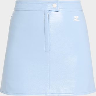 Courr&egrave;ges Reedition Vinyl Mini Skirt