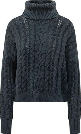 Ralph Lauren Maglione a collo alto in cotone a trecce - - Knitwear - Donna - Blu - XS