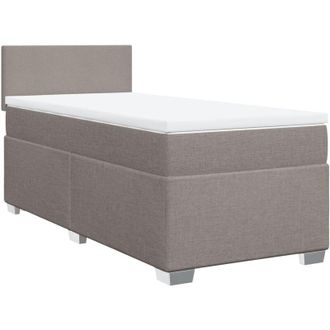 vidaXL Cama Box Spring Con Colch&oacute;n Tela Gris Taupe 80x200 Cm Vidaxl