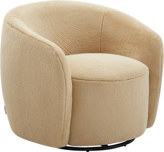 Vente-Unique Sill&oacute;n giratorio de piel sint&eacute;tica topo VEREIDE