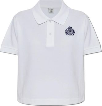 Sporty & Rich NY Crest Pique Polo - Dames - Polos - Wit - M - Katoen - Tops