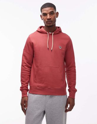 Paul Smith Felpa con cappuccio e logo a zebra rossa-Rosso