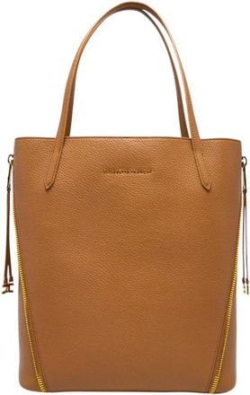 Elisabetta Franchi Shopper Tas met Rits - Dames - Shoppers - Bruin - ONE Size - Leer - Tassen