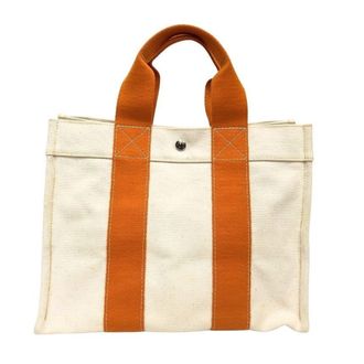 Herm&egrave;s Bora Bora Cream Orange Cotton Canvas Tote Bag (Pre-Owned)