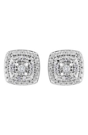 Effy Sterling Silver Diamond Earrings - 0.10 ctw in White at Nordstrom Rack