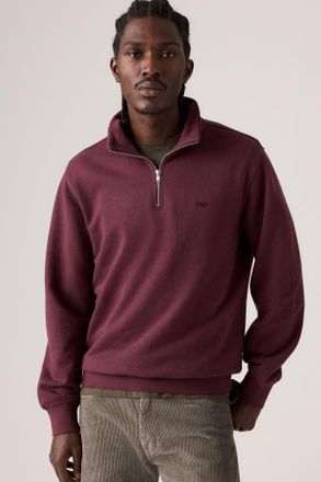 Levi's Original Housemark Quarter Zip Pullover - Hombre - 2XL - Red / Winetasting Htr