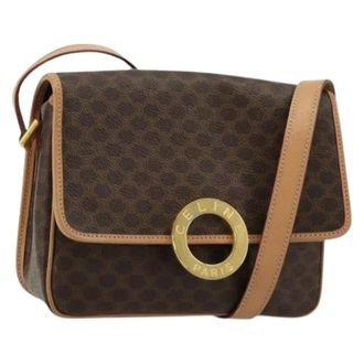 Celine Pre-owned Cross Body Bags, female, Brown, Size: ONE SIZE Pre-owned Vintage Macadam Shoulder Bag