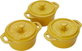 Staub Ceramic 3-pc Mini Round Cocotte Set