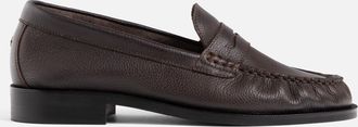 Duke + Dexter Duke + Dexter, Womens Ezra Chestnut Pebble Pleated Penny Loafer - Womens, Size 3