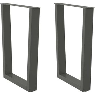vidaXL Patas Para Mesa De Comedor En Forma De V (2 Unidades), Antracita, 60 X (72-73,3) Cm, Acero Vidaxl