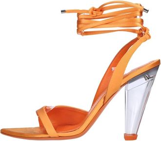 3Juin Alma Satin Sandal - Dames - Sandalen met hakken - Oranje - 40 EU - Leer - Schoenen