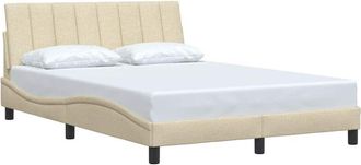 vidaXL Estructura De Cama Sin Colch&oacute;n Tela Crema 120x200 Cm Vidaxl