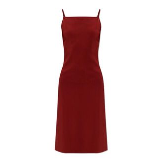 Ferragamo Midi Dresses, female, Red, Size: M Off-shoulder Midi Dress