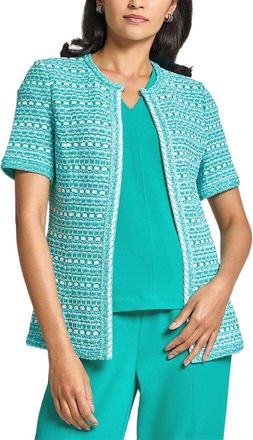 Ming Wang Ming Wang Tailored Fit Multi-Stitch Knit Jacket