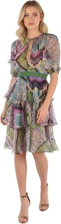 Dsquared2 Multicolor Printed V Neck Dress