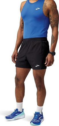 Brooks Journey 5 Shorts Mens Shorts Black : 2XL 5, Polyester/Spandex