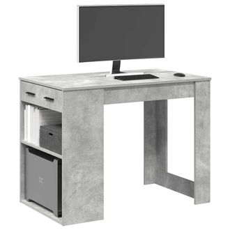 Berkfield Home Desk with Drawer & Shelf Concrete Grey 102x62x77.5 cm Engineered Wood