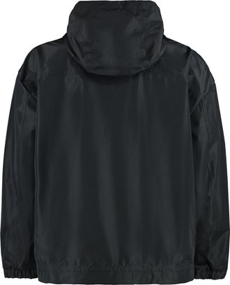 Dolce & Gabbana Mens Technical Fabric Hooded Jacket Black Polyester Raincoats Coat