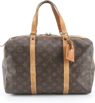 Louis Vuitton Brown Leather Coated Canvas Boston Bag Tote Bag (Pre-Owned)