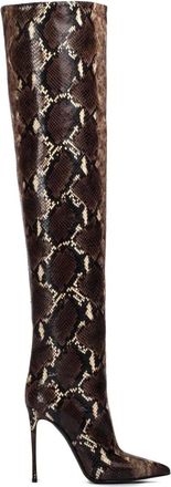 Le Silla 120mm Eva snake-print leather boots - women - Snake Print Leather/Goat Skin/Calf Leather - 36.5 - Brown
