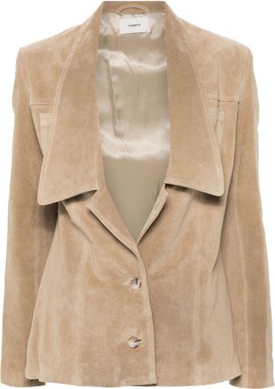 Coperni suede single-breasted jacket - women - Leather/Viscose - M - Neutrals