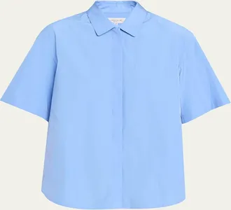 Lafayette 148 New York Pleated Cotton Shirt
