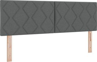vidaXL Headboard with led Strip Lights Adjustable Grey 144 cm Fabric Vidaxl