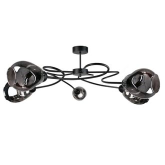 Netlighting Zahra Multi Arm Semi Flush Ceiling Light Black 67cm 5x E27