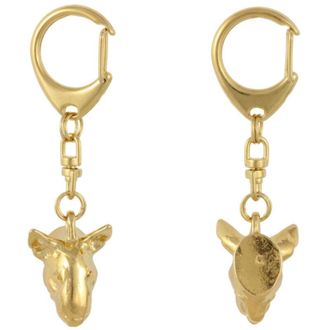 OEM Bull Terrier, Bull Terrier I - Llavero Ba&ntilde;ado En Oro Con Perro, Decoraci&oacute;n Para Bolsos, Accesorio De Lujo De Art-dog