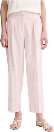 Twinset Gecropte wollenmix broek - Dames - Straight fit broeken - Roze - M - Wol - Broeken