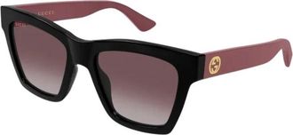 Gucci Acetaat Zonnebril - Dames - Zonnebrillen - Zwart - 54 MM - Accessoires