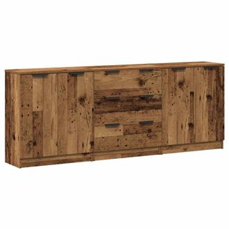 vidaXL Vidaxl - Aparadors 3 Uds Madera De Ingenier&iacute;a Envejecida 60x30x70 Cm