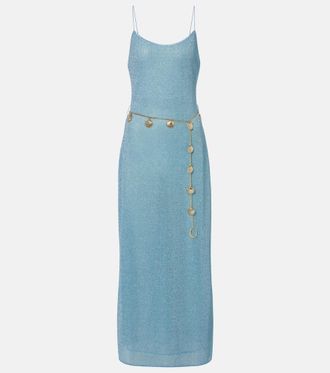 Os&eacute;ree Lumiere belted maxi dress