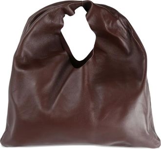 The Row draped leather tote bag - Marrone