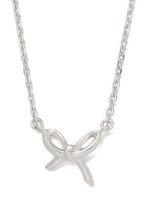 Kate Spade New York mini bow pendant necklace in Silver at Nordstrom