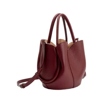 Melie Bianco Womens Tulip Recycled Vegan Leather Top Handle Bag In Burgundy