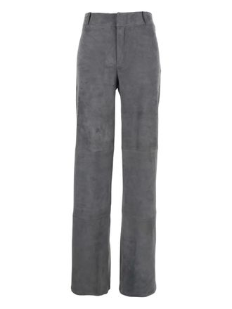 Arma beltloops suede trousers - women - Suede - 34 - Grey