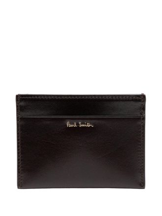 Paul Smith Monogrammed credit card holder - men - Calf Leather - One Size - Brown