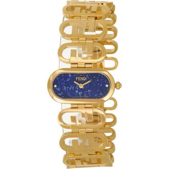 Fendi OLock Diamond Accent Oval Link Bracelet Watch, 28.3mm x 14.8mm in Gold at Nordstrom Rack