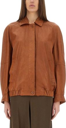 Salvatore Santoro Relaxed-Fit Brown Leather Jacket